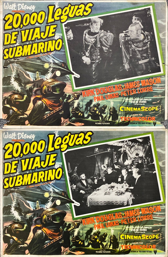 20,000 Leagues Under the Sea (1955) 2x Lobby Cards - MX, Disney