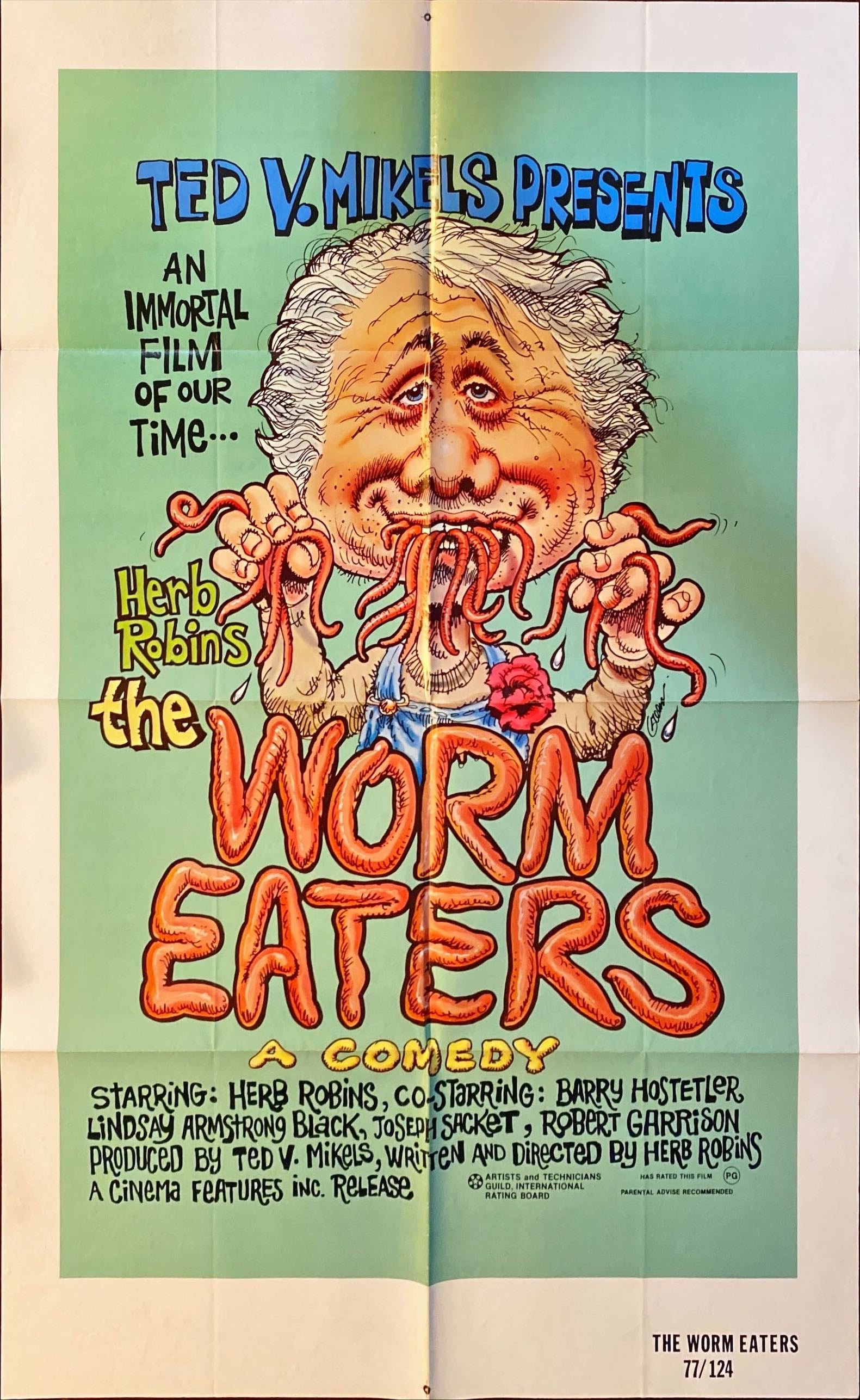 1162 WORM EATERS 1sh 1977 Ted V. Mikels gross-out classic