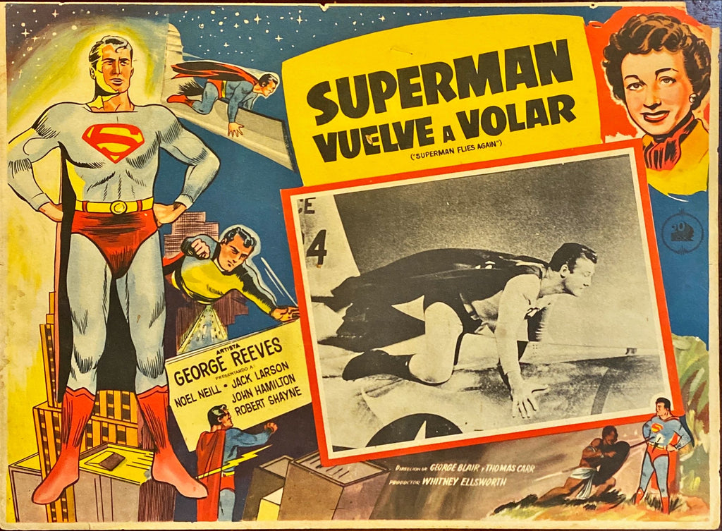 Superman Flies Again (1954) 2x Lobby Cards - MX