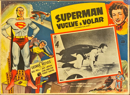 Superman Flies Again (1954) 2x Lobby Cards - MX