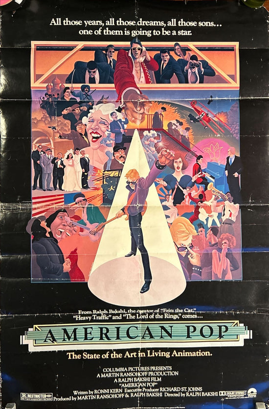 American Pop (1981) Original Movie Poster, cool rock & roll art by Wilson McClean & Ralph Bakshi
