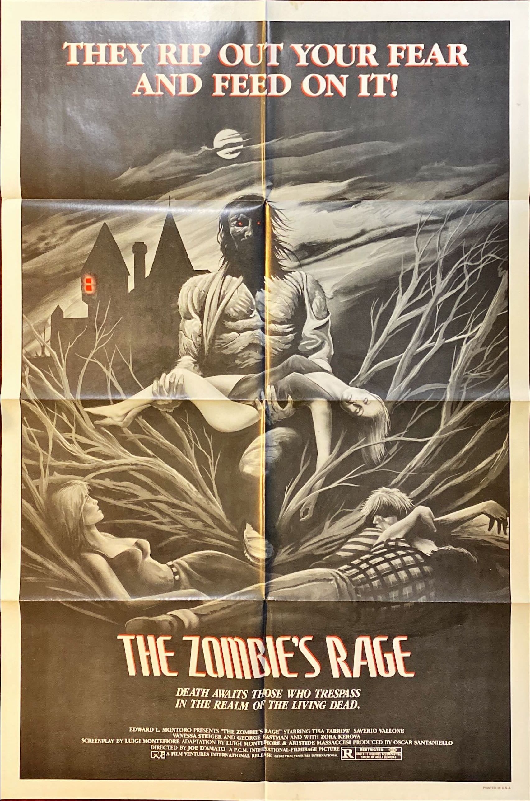 The Grim Reaper, 1sh R1982 Antropophagus, they rip out your fear and feed on it, wild horror art!