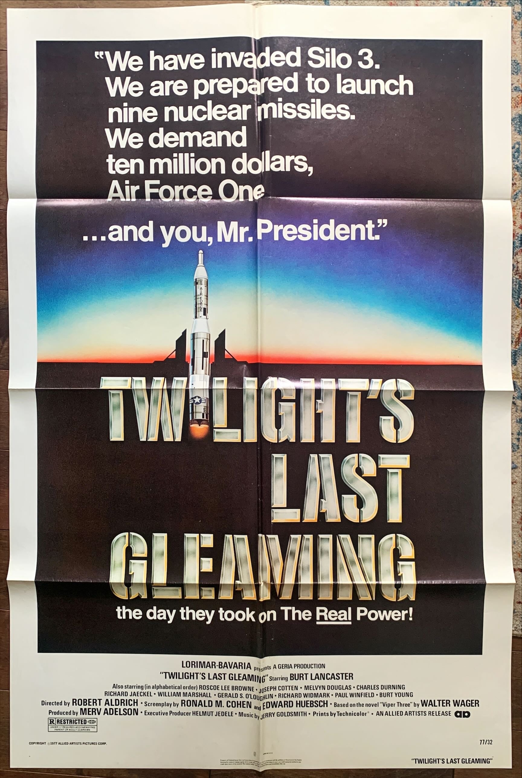 Twilight's Last Gleaming,  1sh '77 nuclear missile drama