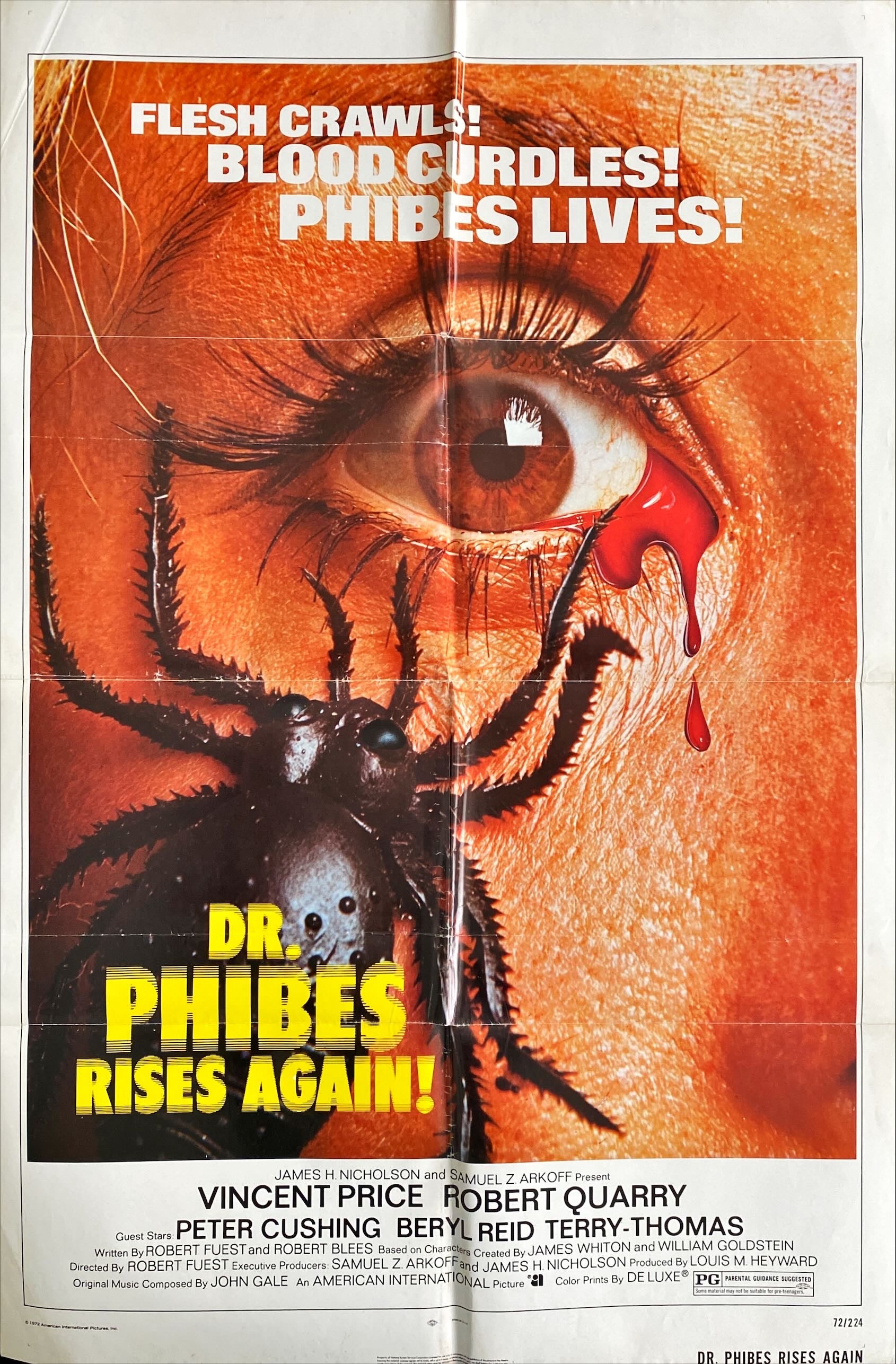 Dr. Phibes Rises Again (1972) Original Movie Poster, Vincent Price Horror