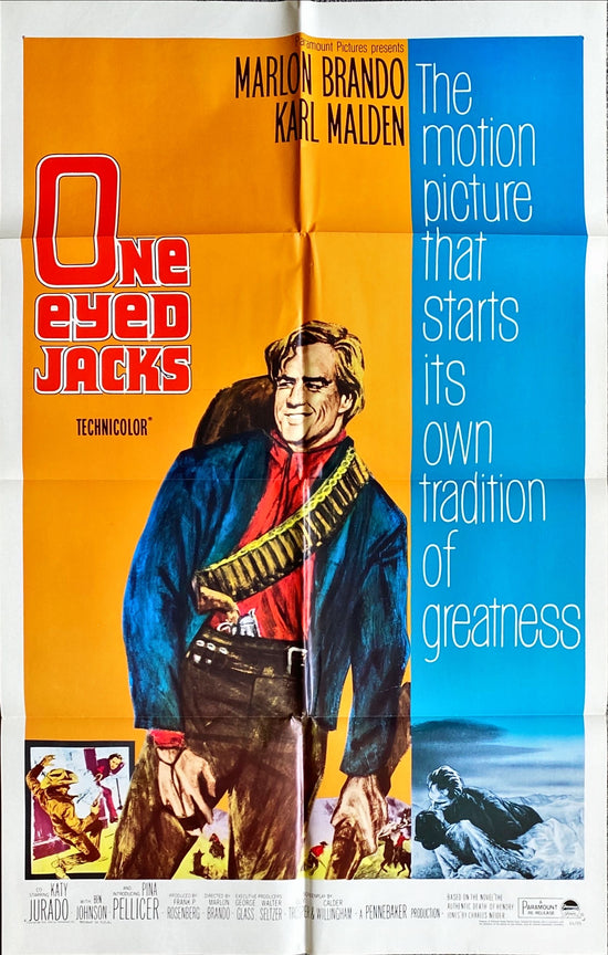 One Eyed Jacks,  1sh R1966 cool different art -Marlon Brando