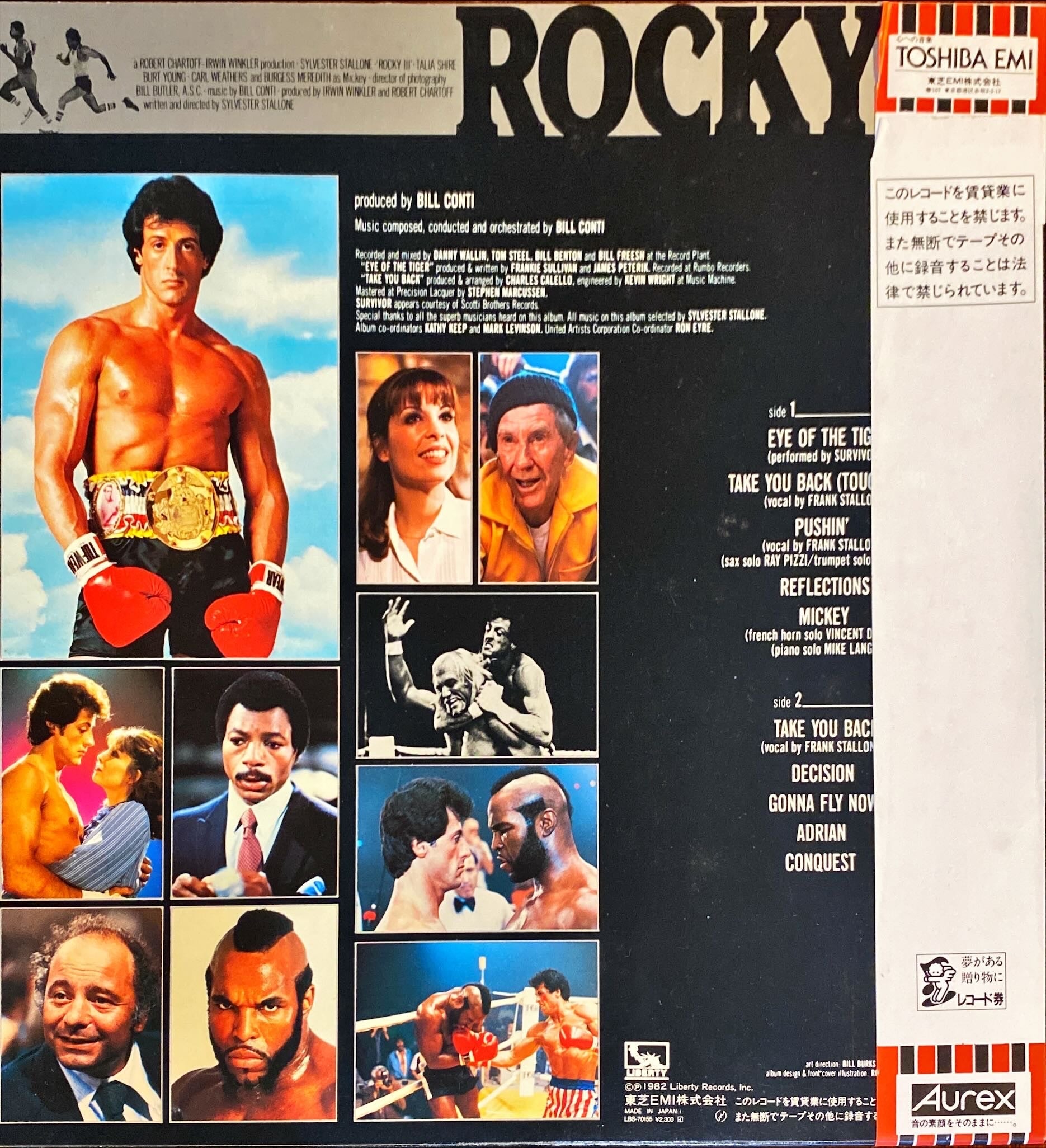 Rocky III - Original Motion Picture Score Bill Conti Japanese Vinyl Pressing #R12