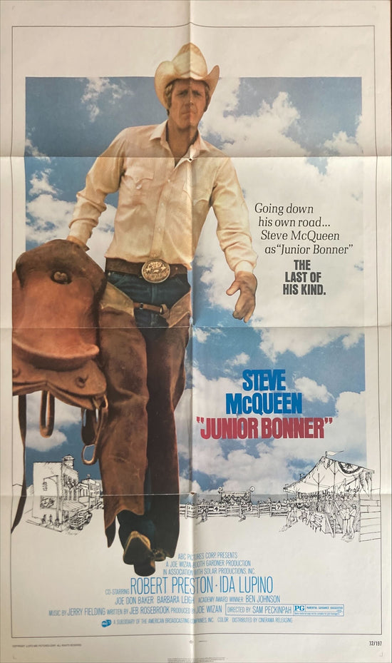 Junior Bonner (1972) One Sheet Movie Poster - Steve McQueen