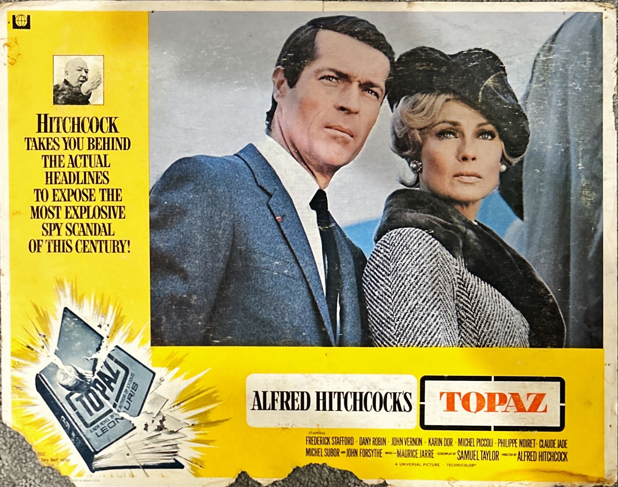 Topaz (1969) One Sheet Movie Poster + 7x Lobby Cards/Stills - SPAN, Hitchcock