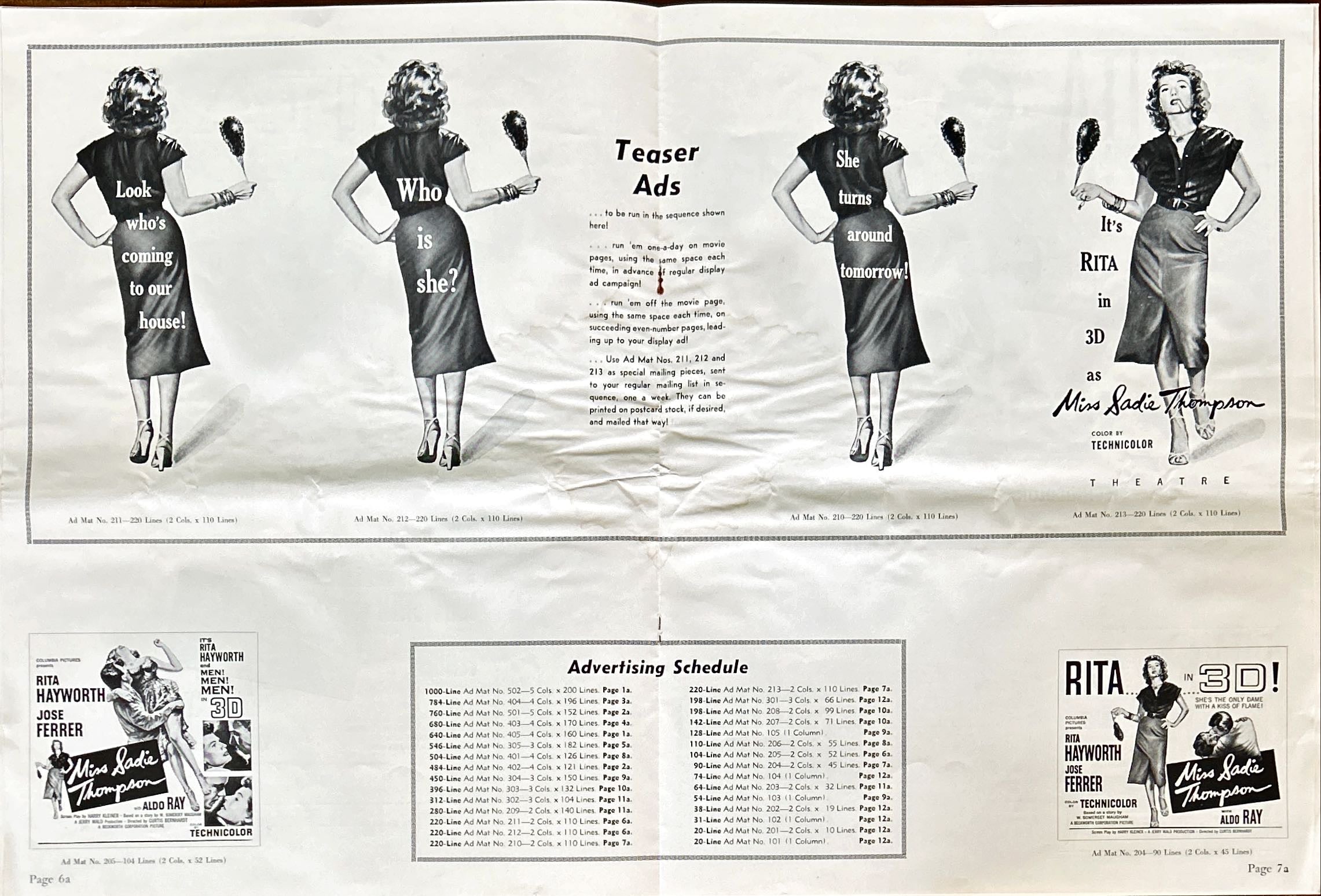 Miss Sadie Thompson (1953) Pressbook - 3D, Rita Hayworth