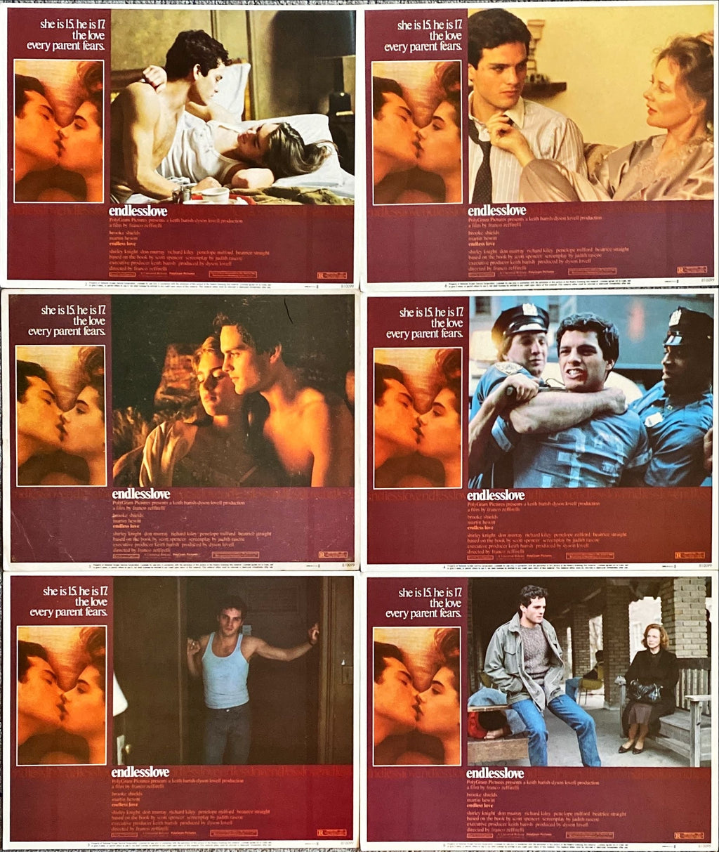 #1138 ENDLESS LOVE 7 movie lobby cards '81 - PosterCollectors.xyz