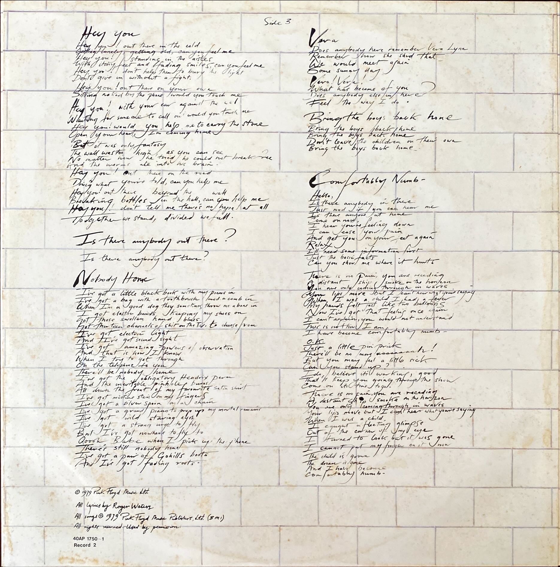 Pink Floyd - The Wall (1982) Vinyl Record / LP - JAP