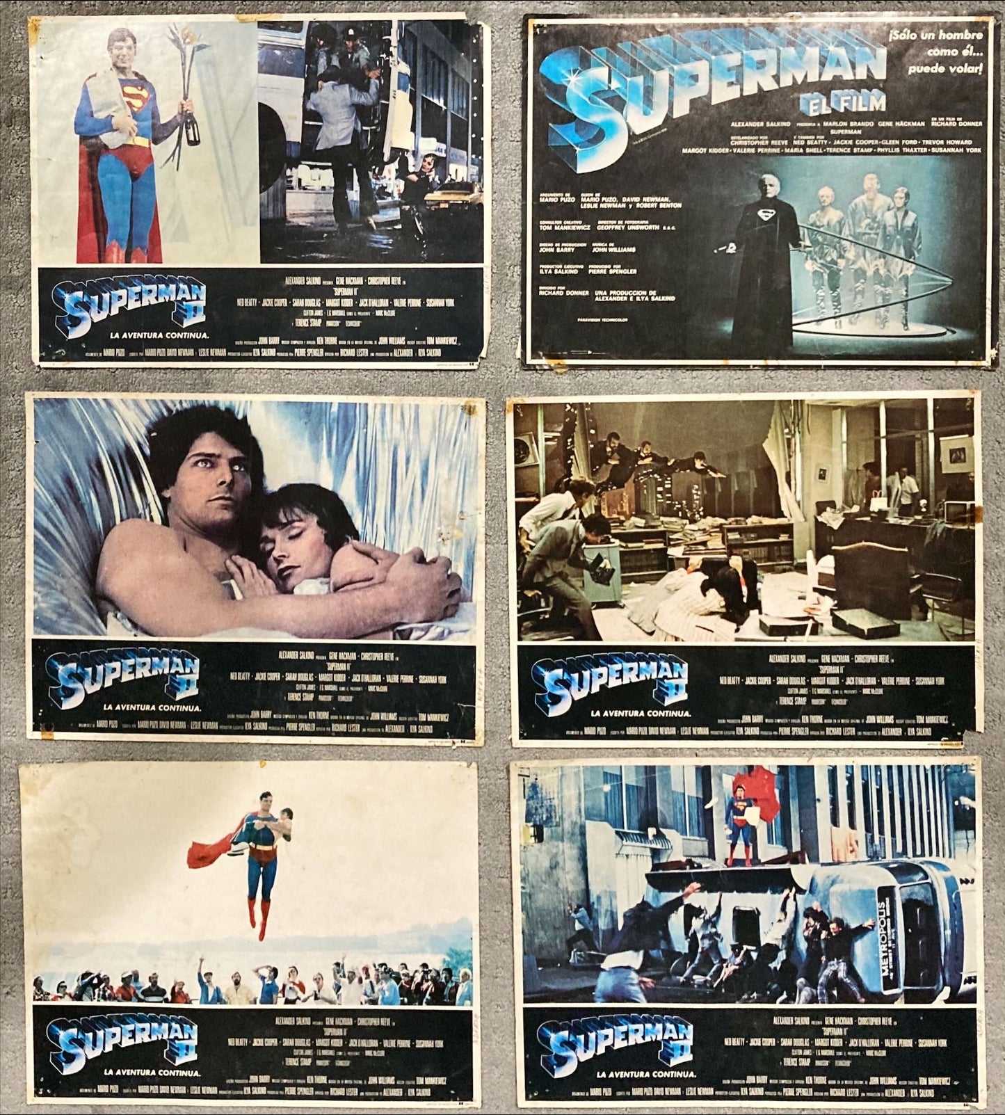 #2108  SUPERMAN I and II 6 Mexican LCs R80s Christopher Reeve