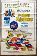 #1459 THREE CABALLEROS 1sh R1977 Disney cartoon