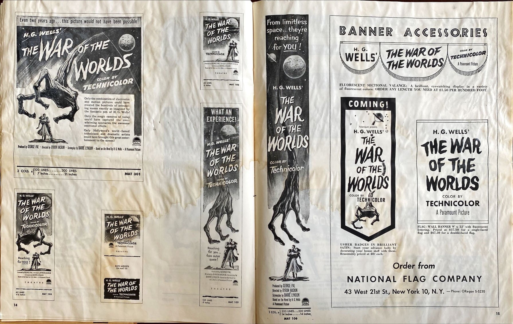 War of the Worlds (1953) Theatrical Pressbook