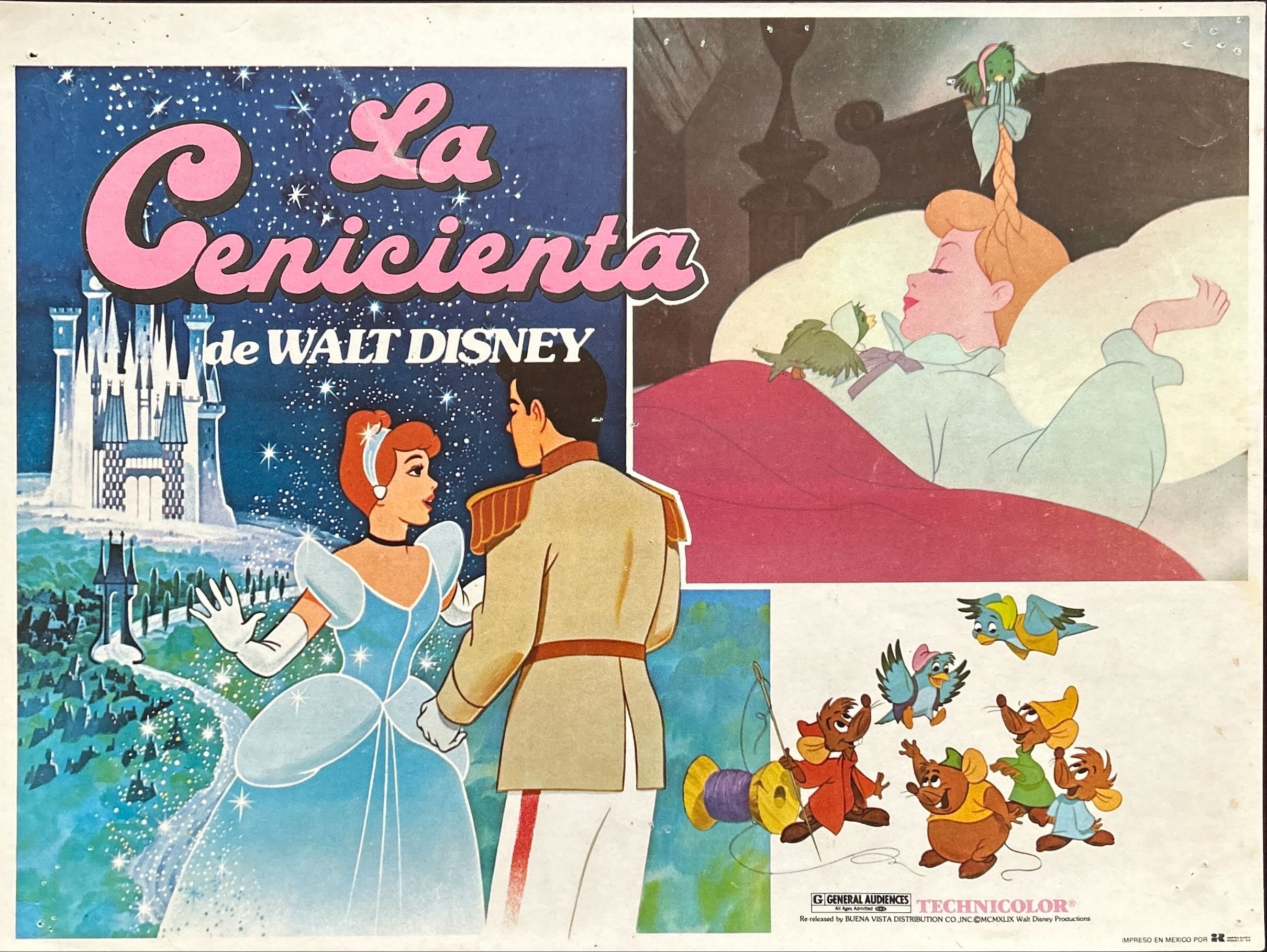 Cinderella (1950) 6x Lobby Cards - MX