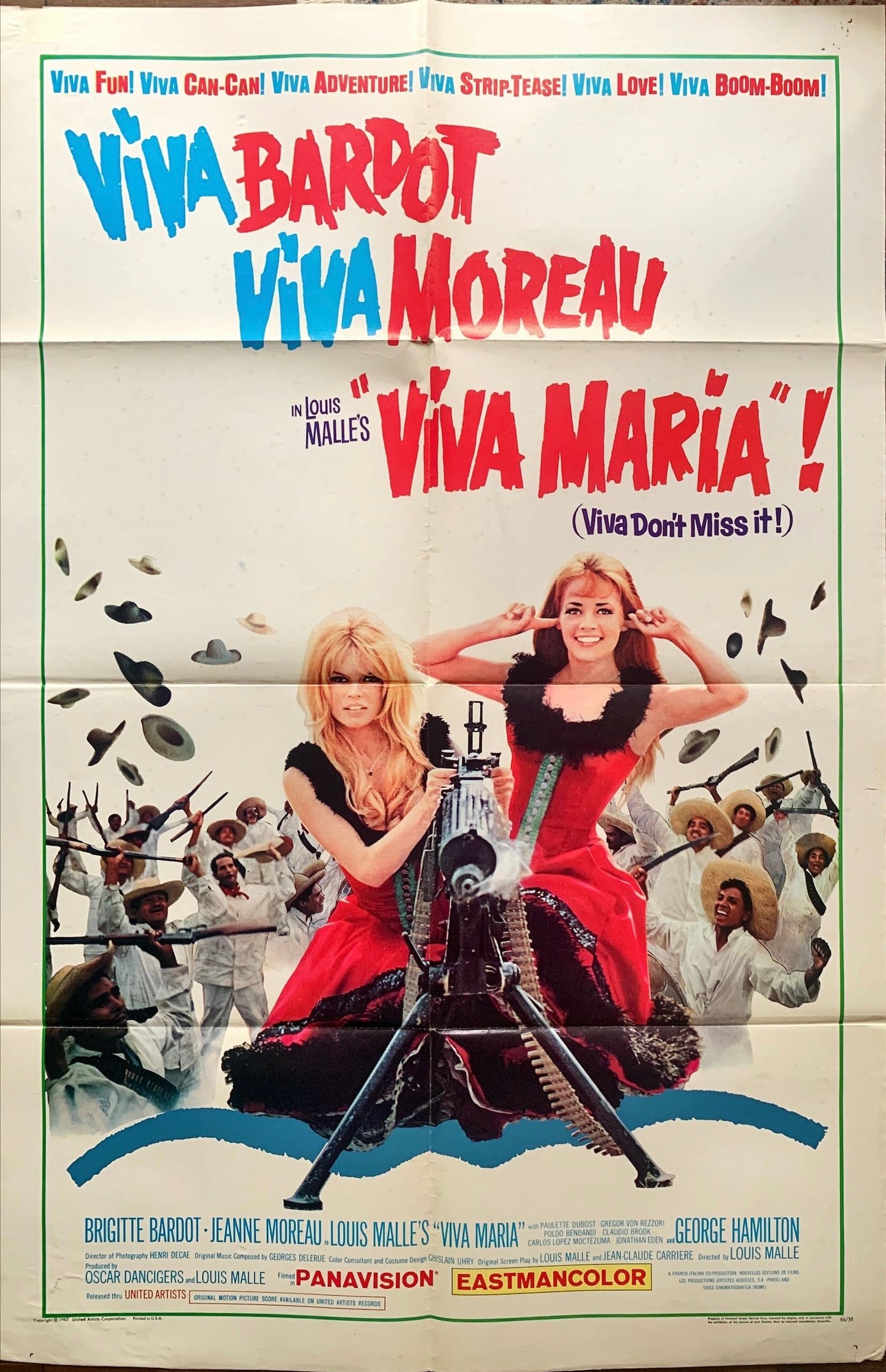Viva Maria (1966) One Sheet Movie Poster - Bardot, Malle