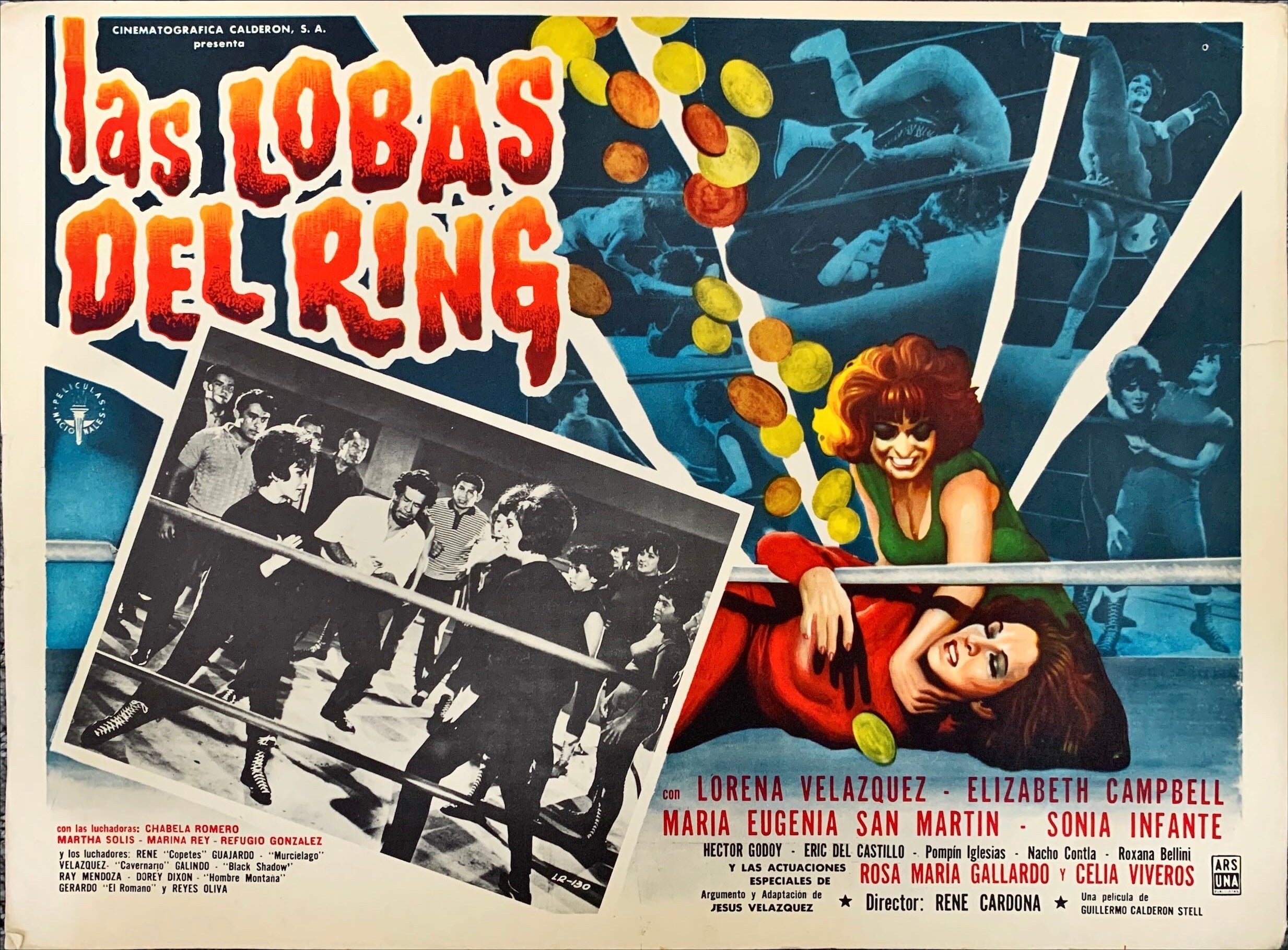 Lobas del Ring (1965) 2x Lobby Cards - MX