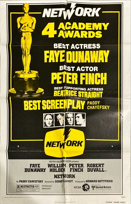 Network (1976) One Sheet Movie Poster - Awards Version