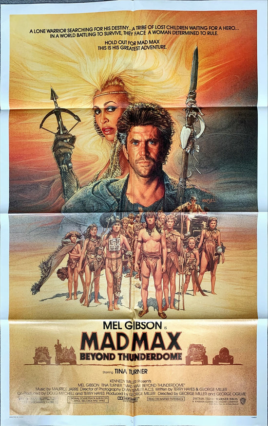 Mad Max Beyond Thunderdome (1985) One Sheet Movie Poster - Mel Gibson, Amsel