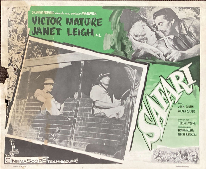 Safari (1956) Vintage Mexican Lobby Card Victor Mature, Janet Leigh