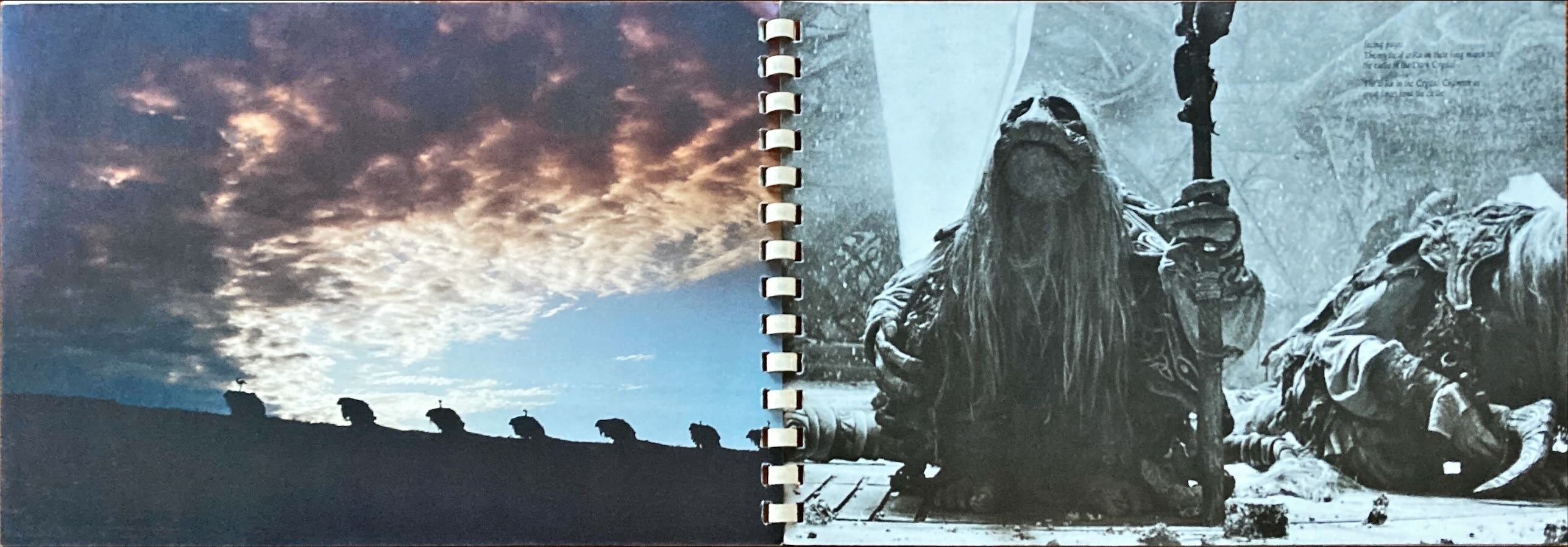 #1035 DARK CRYSTAL spiral-bound promo book 1982 Jim Henson & Frank Oz, die-cut embossed cover, rare