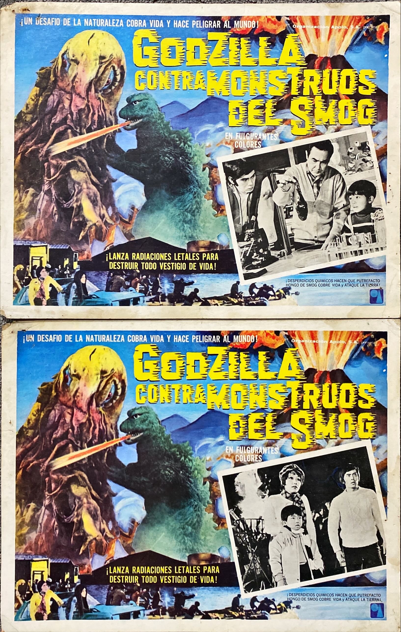 Godzilla vs the Smog Monster (1971) 2x Lobby Cards - MX