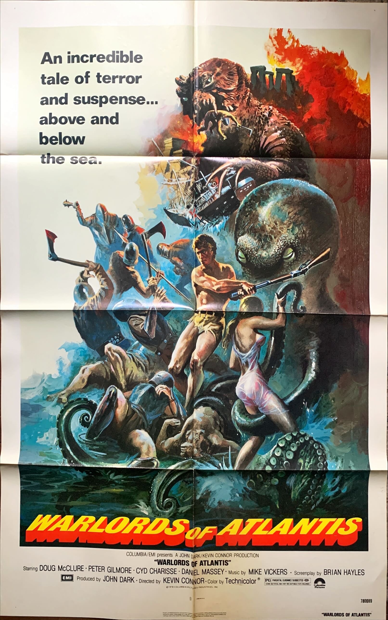Warlords of Atlantis, one-sheet movie poster '78 Doug McClure
