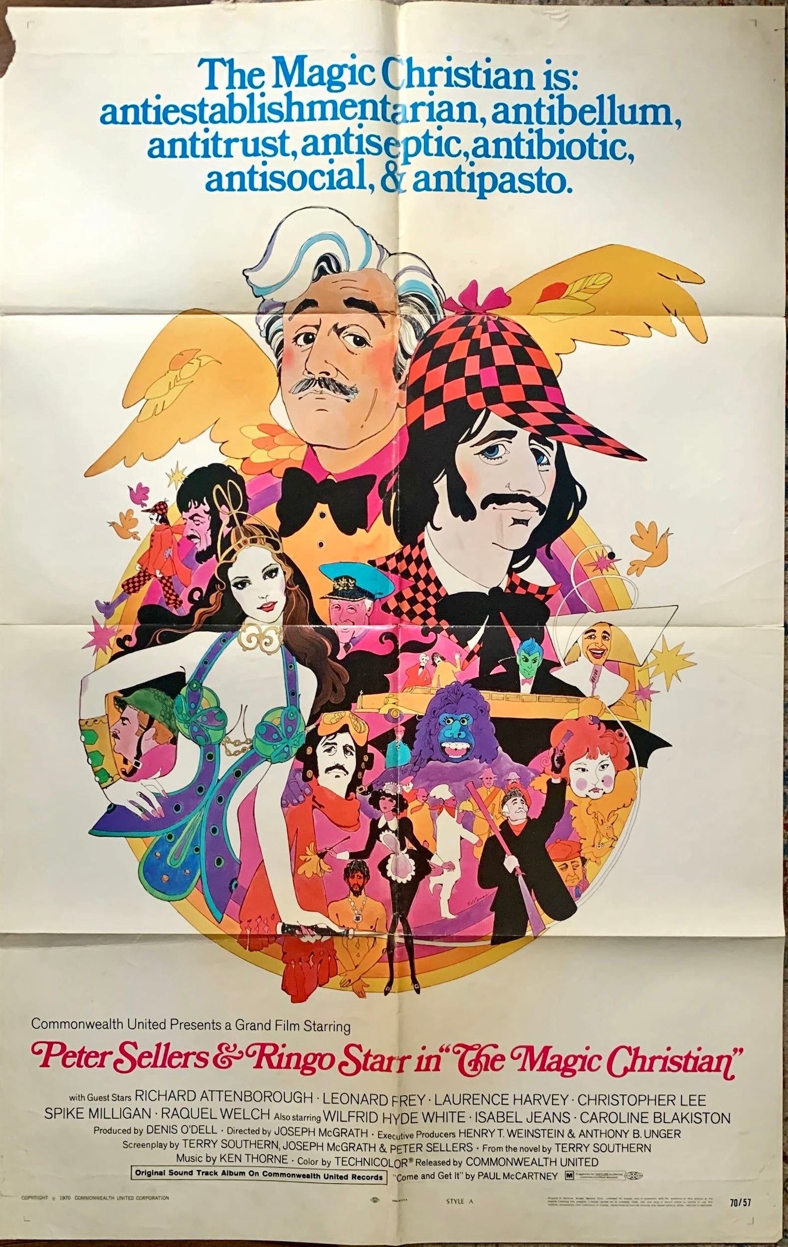 The Magic Christian ( 1970) art of Peter Sellers, Ringo & Raquel Welch by Ellescas