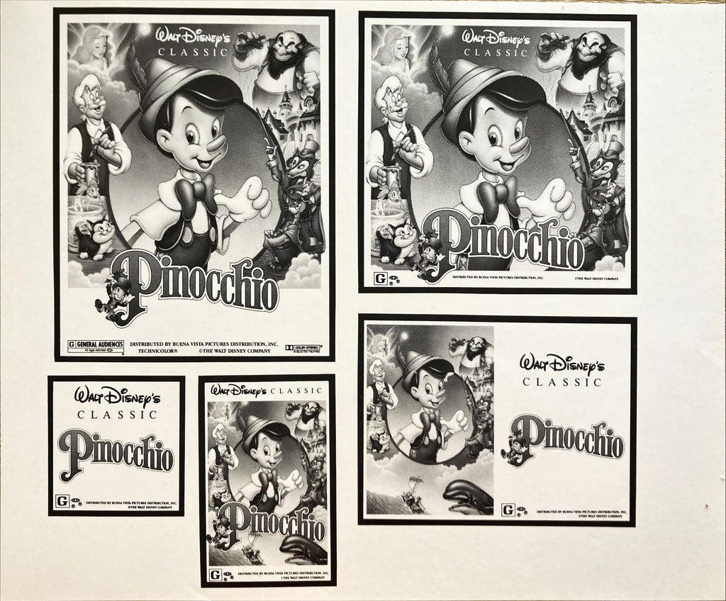 Walt Disney's Pinocchio, DS 1sh R1992 Disney + Ads