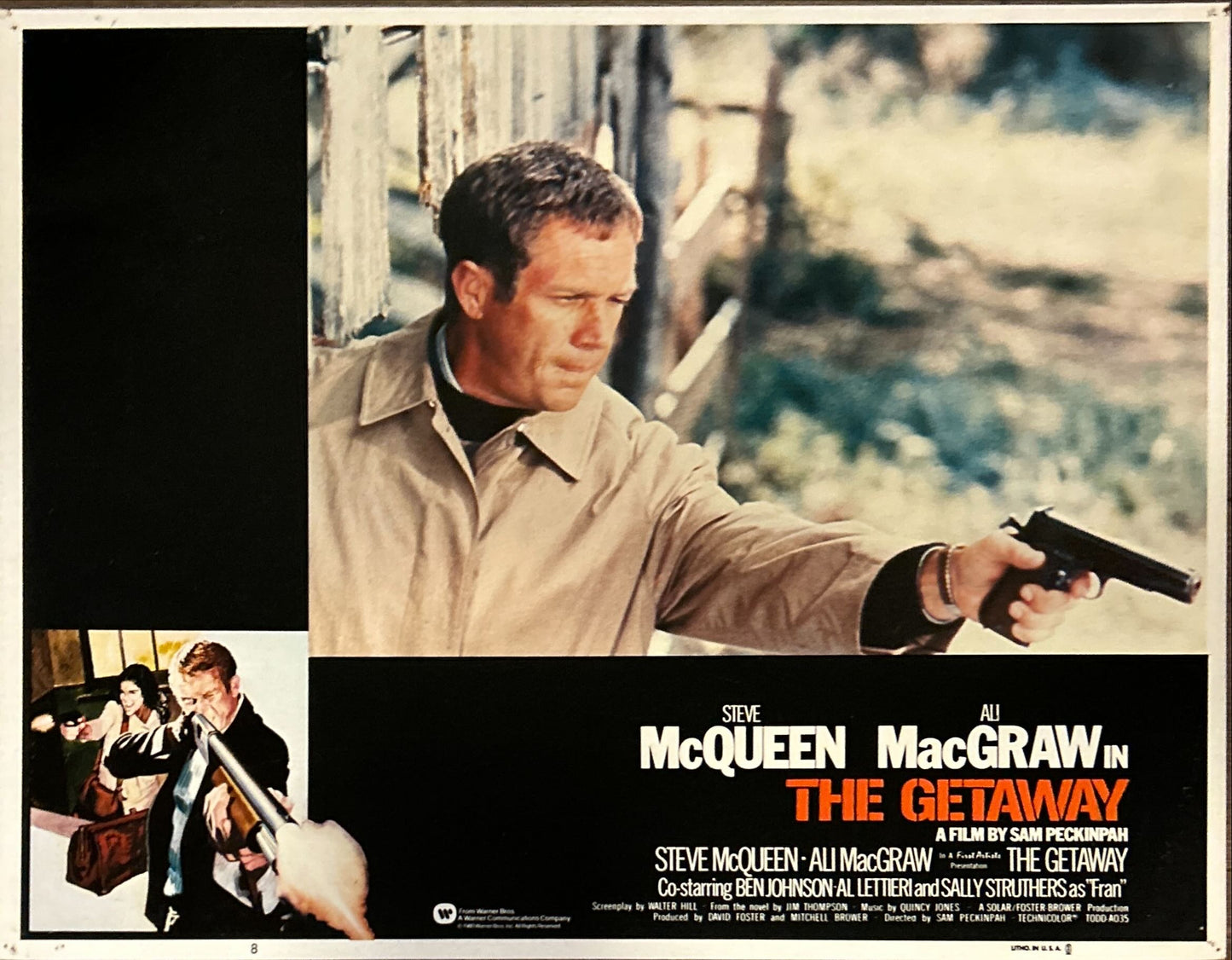 The Getaway (1972) 4x Lobby Cards - R'80,Steve McQueen