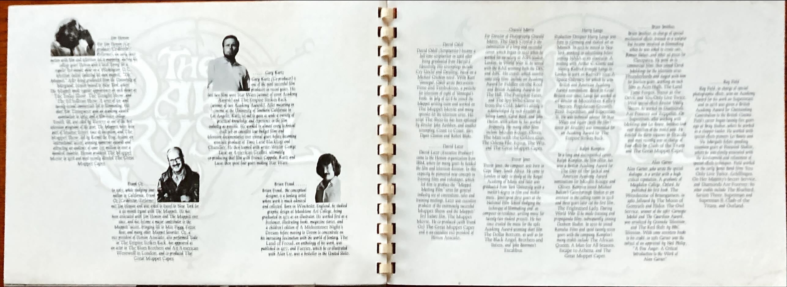 #1035 DARK CRYSTAL spiral-bound promo book 1982 Jim Henson & Frank Oz, die-cut embossed cover, rare