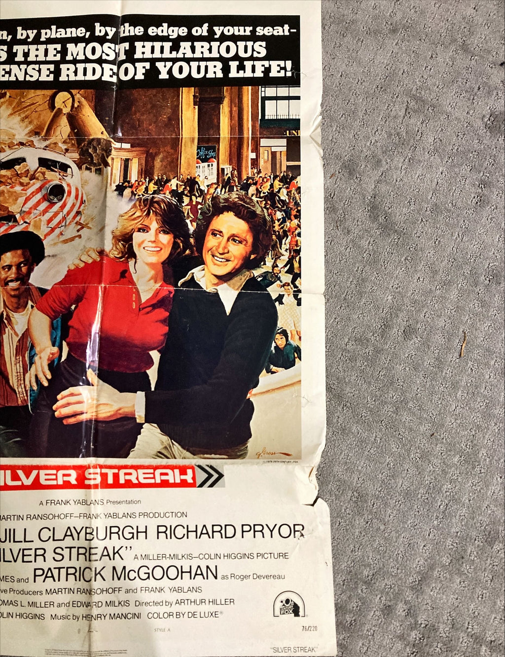 Silver Streak, int'l 1sh 1976 Gene Wilder, Richard Pryor - Fair Condition