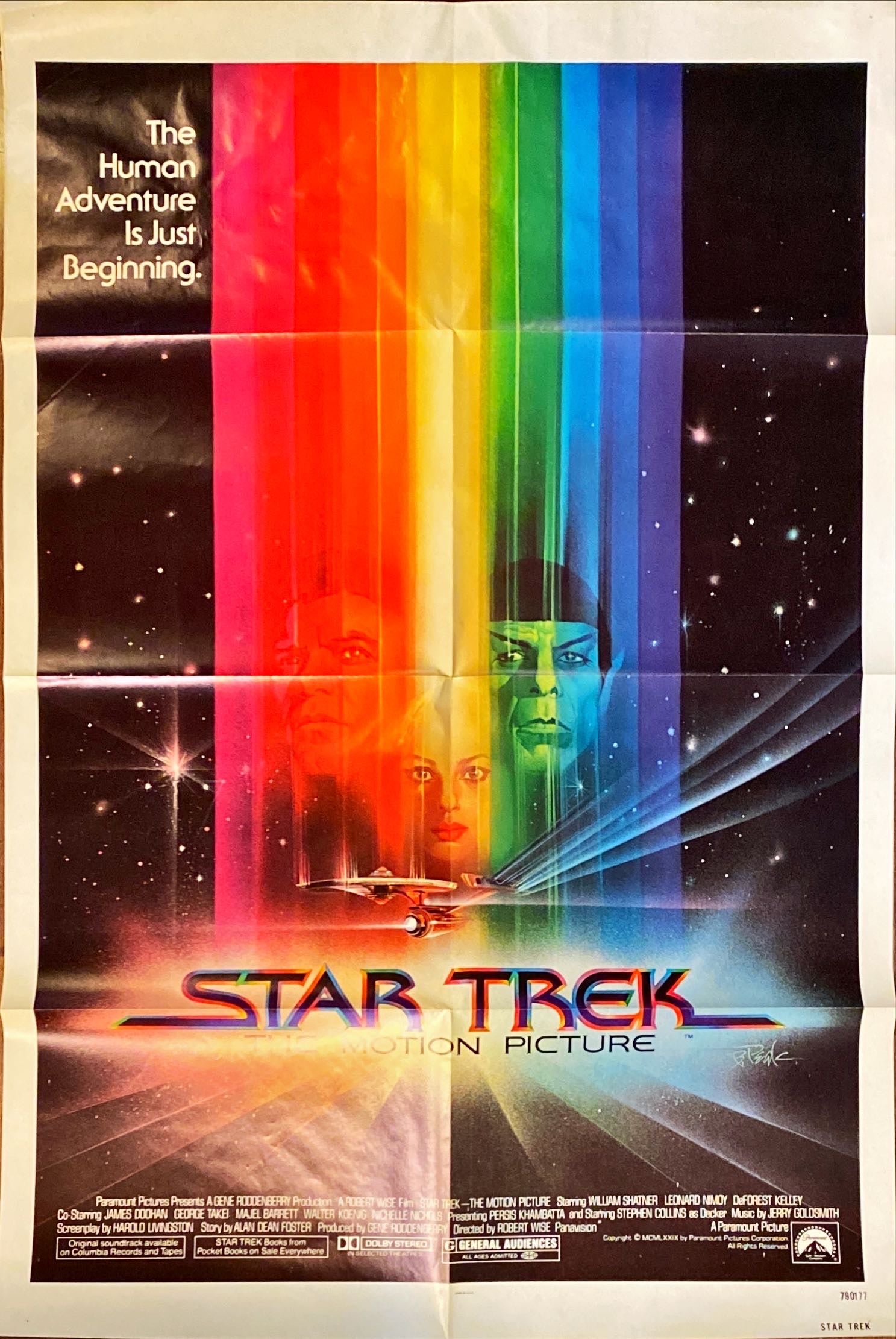 #A-49 STAR TREK advance 1sh 1979 -Shatner, Nimoy, Khambatta and Enterprise by Bob Peak!