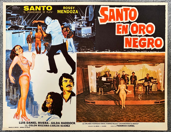 Santo en Oro Negro (1977) 3x Lobby Cards - MX