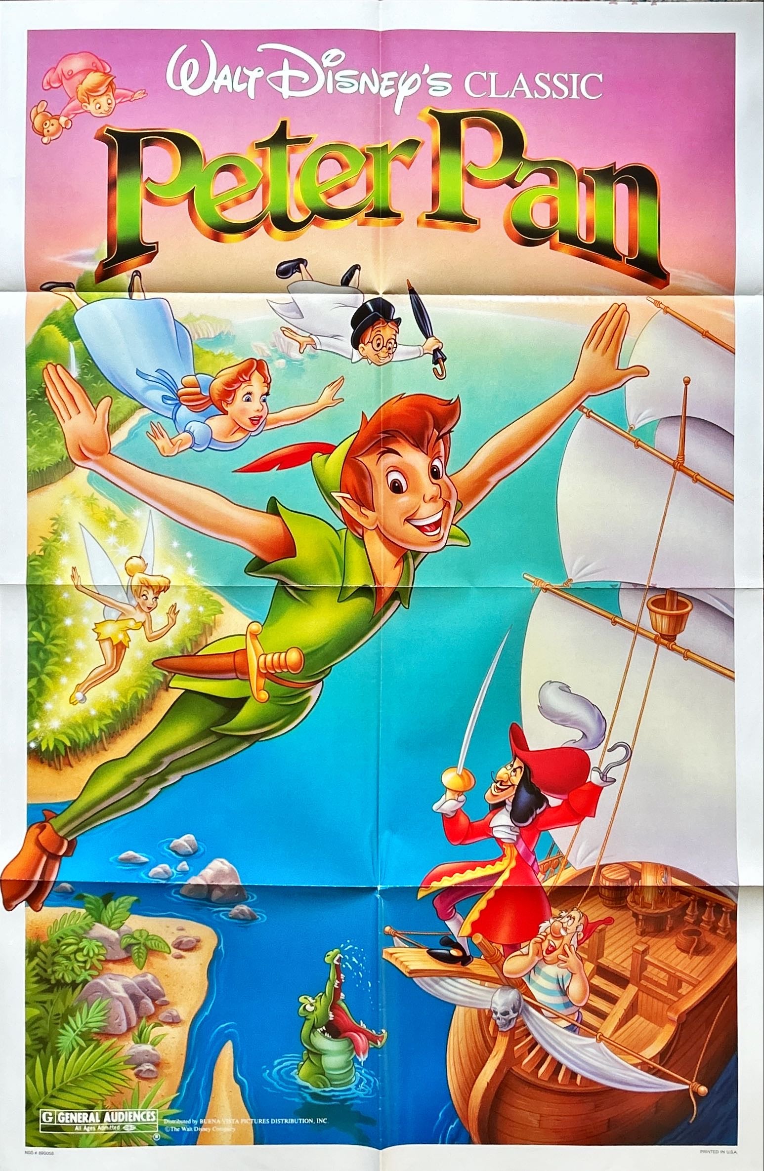Walt Disney's Peter Pan, 1sh R1989 Walt Disney