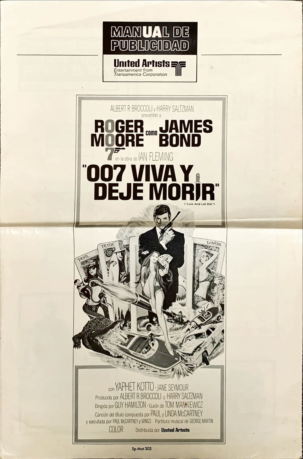(410) Live and let die Spanish and English James Bond press book