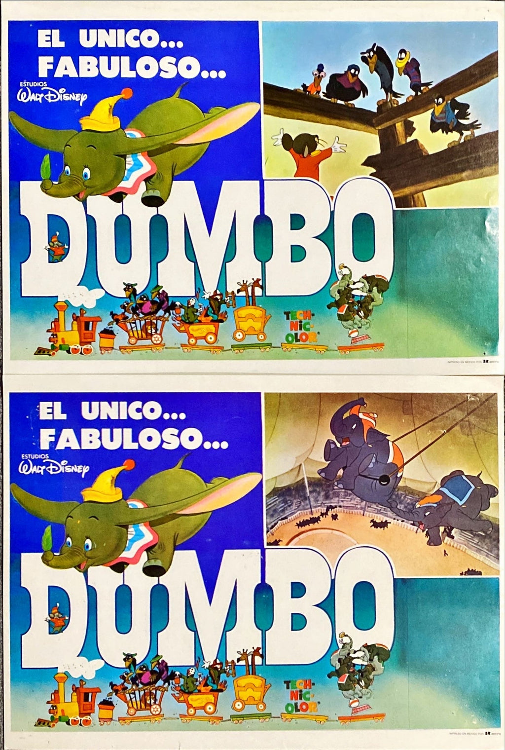 Dumbo (1941) 4x Lobby Cards - MX, R'70, Disney