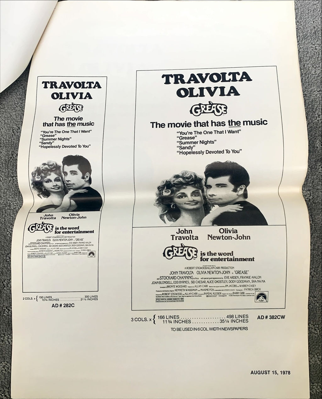 Grease,  Pressbook