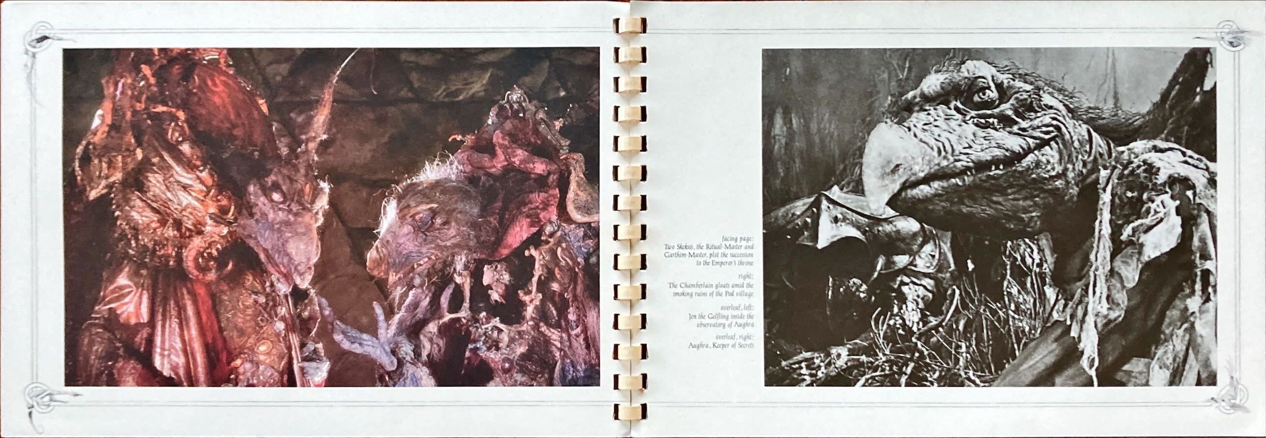 #1035 DARK CRYSTAL spiral-bound promo book 1982 Jim Henson & Frank Oz, die-cut embossed cover, rare