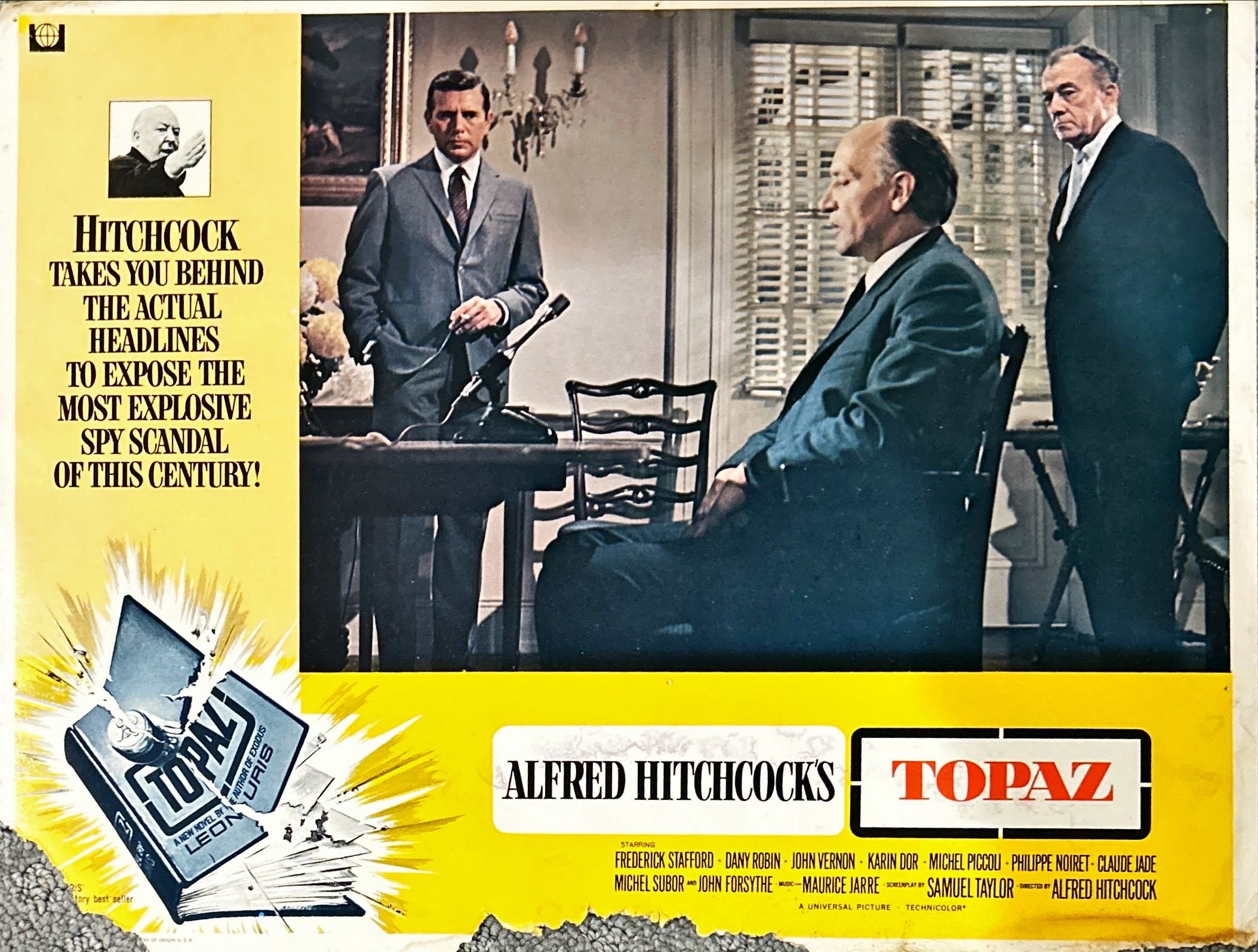 Topaz (1969) One Sheet Movie Poster + 7x Lobby Cards/Stills - SPAN, Hitchcock
