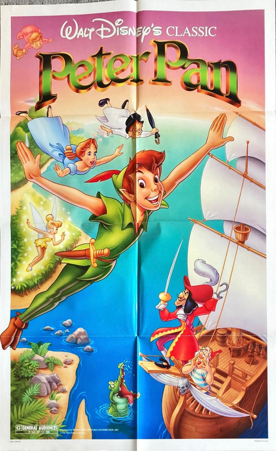 Peter Pan One Sheet Movie Poster R’89 Walt Disney