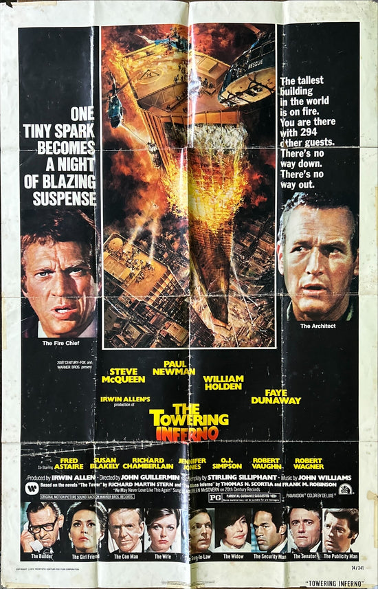 Towering Inferno (1974) One Sheet Movie Poster - Fair Cond, McQueen