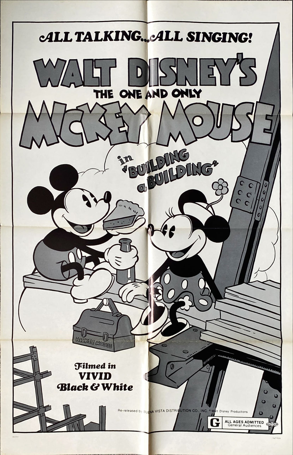 Building a Building (1933) One Sheet Movie Poster - R'74, Disney