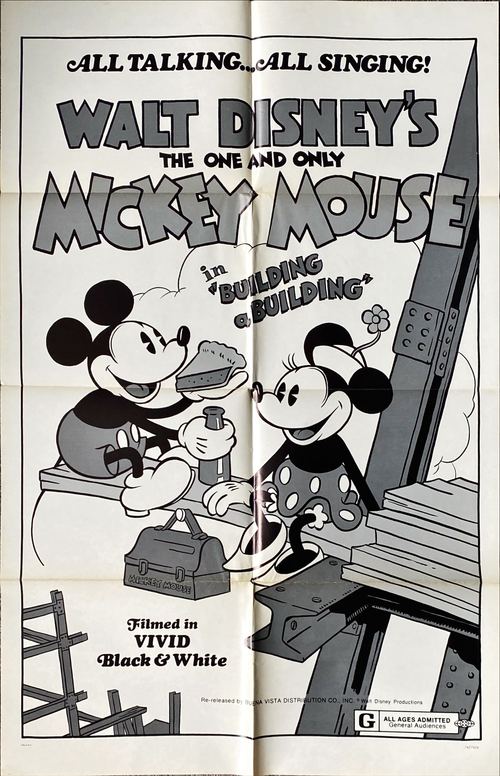 Building a Building (1933) One Sheet Movie Poster - R'74, Disney