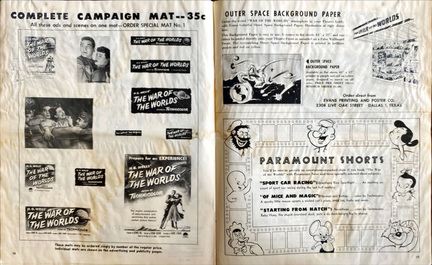 War of the Worlds (1953) Theatrical Pressbook