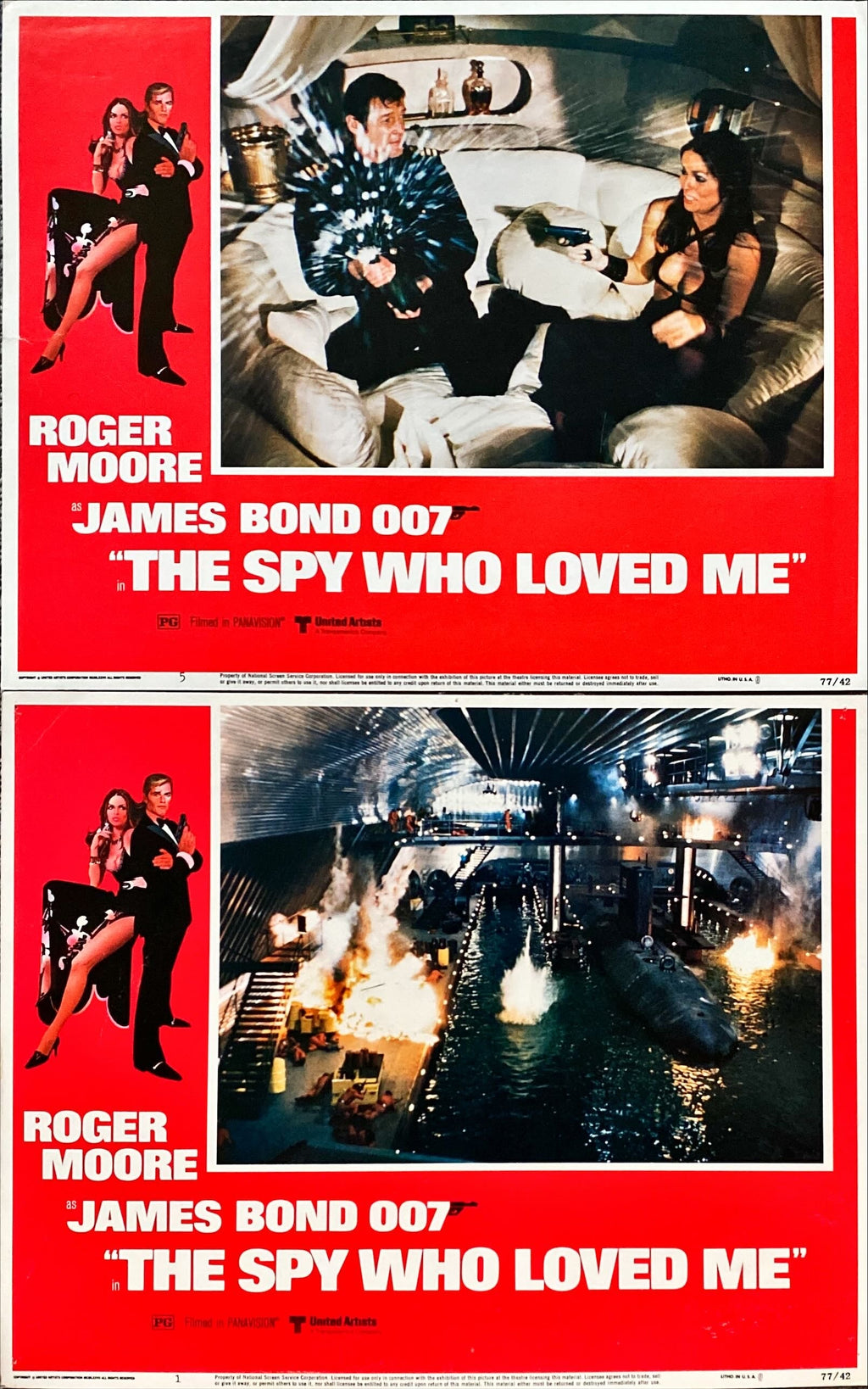 Spy Who Loved Me (1977) 3x Lobby Cards - James Bond