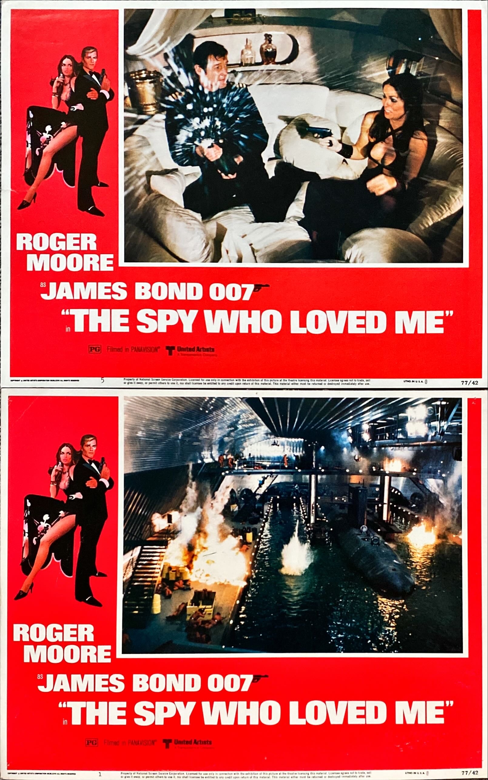 Spy Who Loved Me (1977) 3x Lobby Cards - James Bond