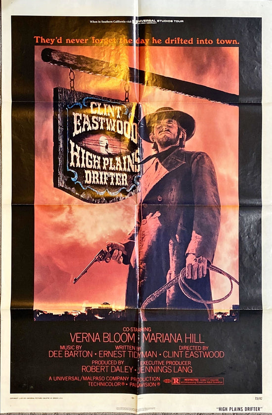 A-100 HIGH PLAINS DRIFTER 1sh 1973 classic Ron Lesser art of Clint Eastwood