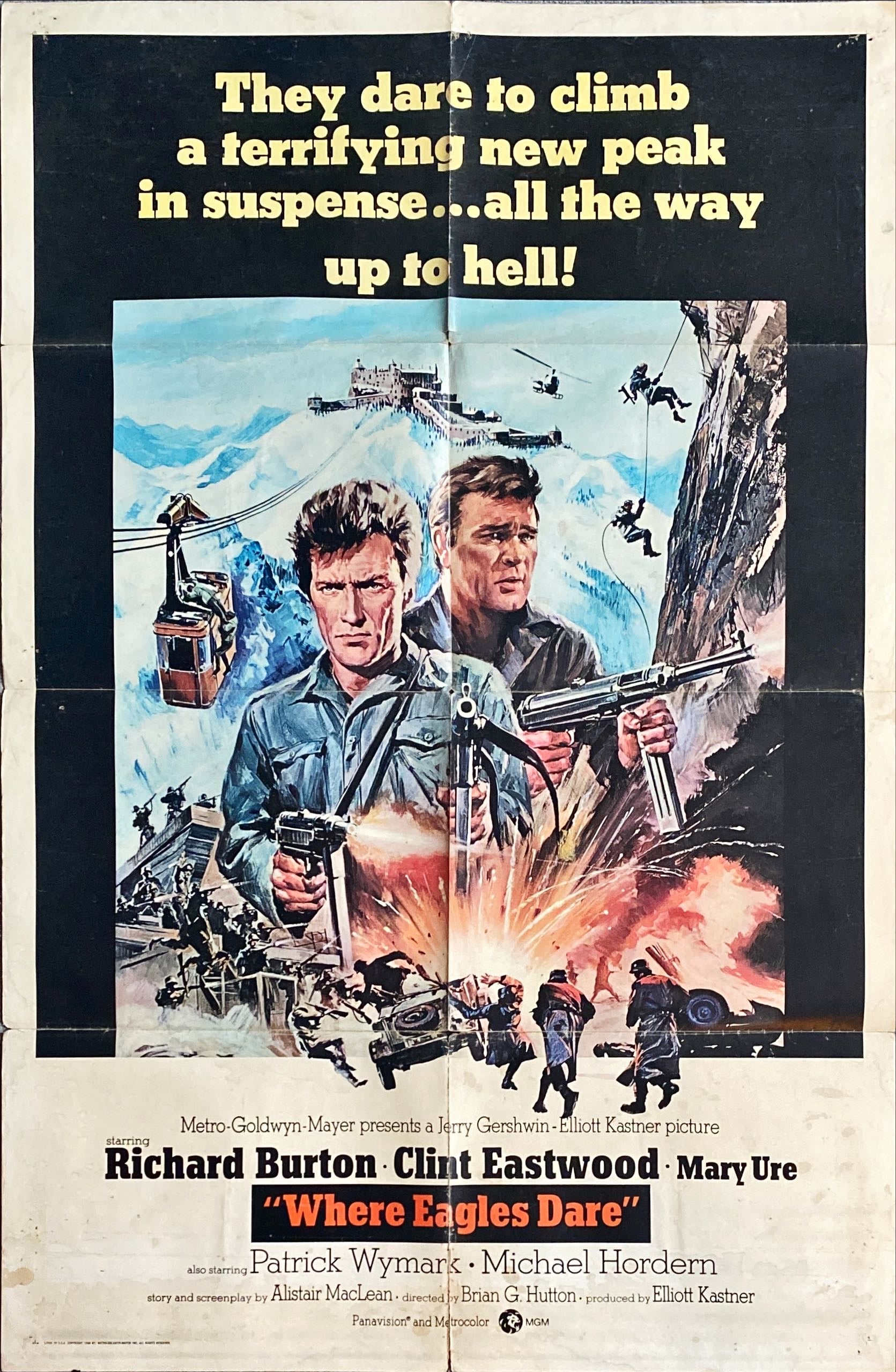 #1134 WHERE EAGLES DARE int'l 1sh 1968 Clint Eastwood FIXER UPPER