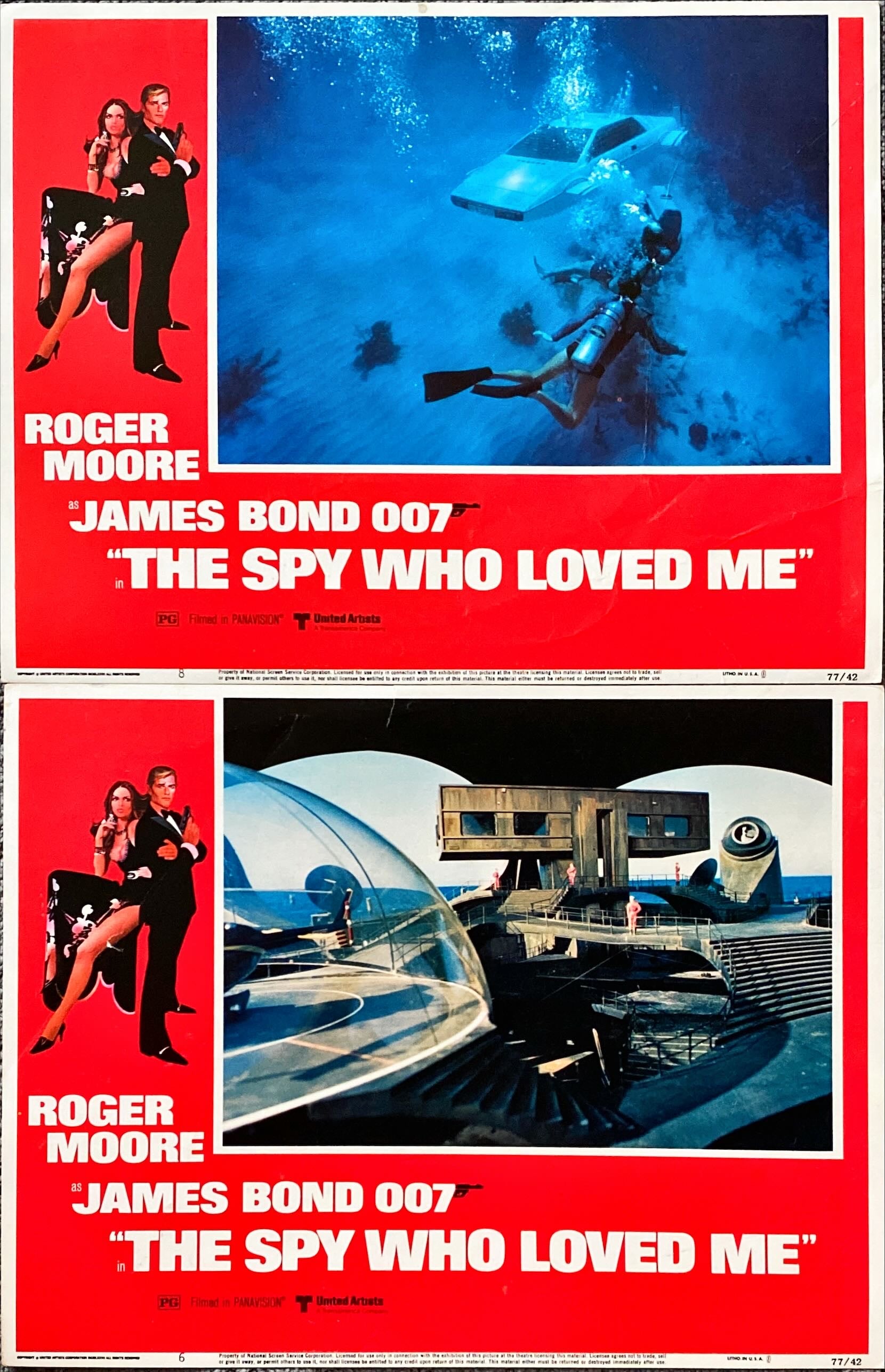 Spy Who Loved Me (1977) 3x Lobby Cards - James Bond